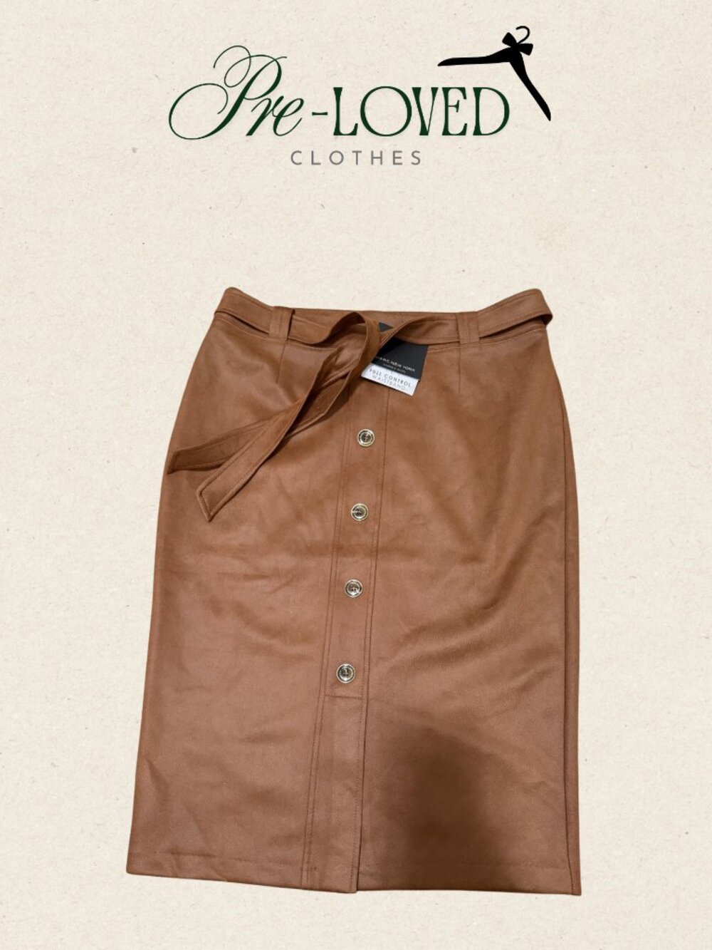 Marc New York Faux Leather Button-Front Midi Skirt